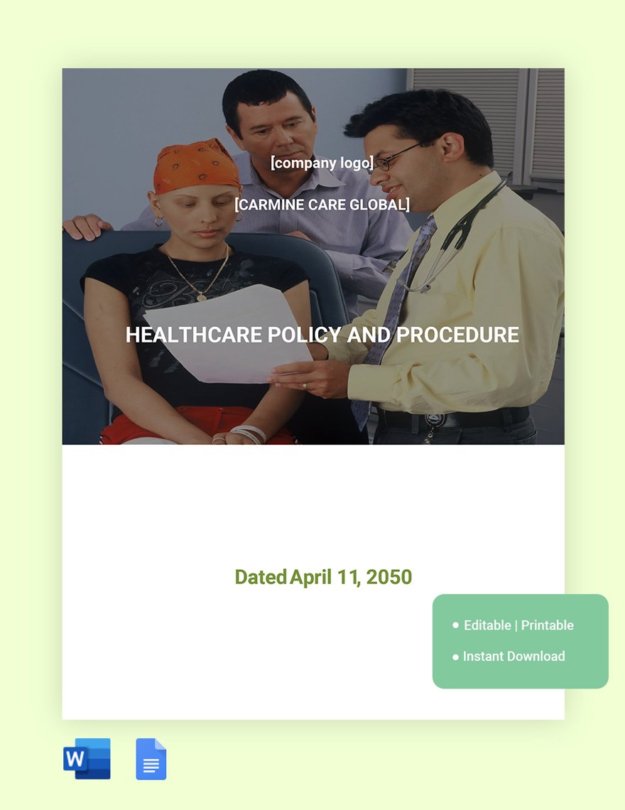Healthcare Policy And Procedure Template