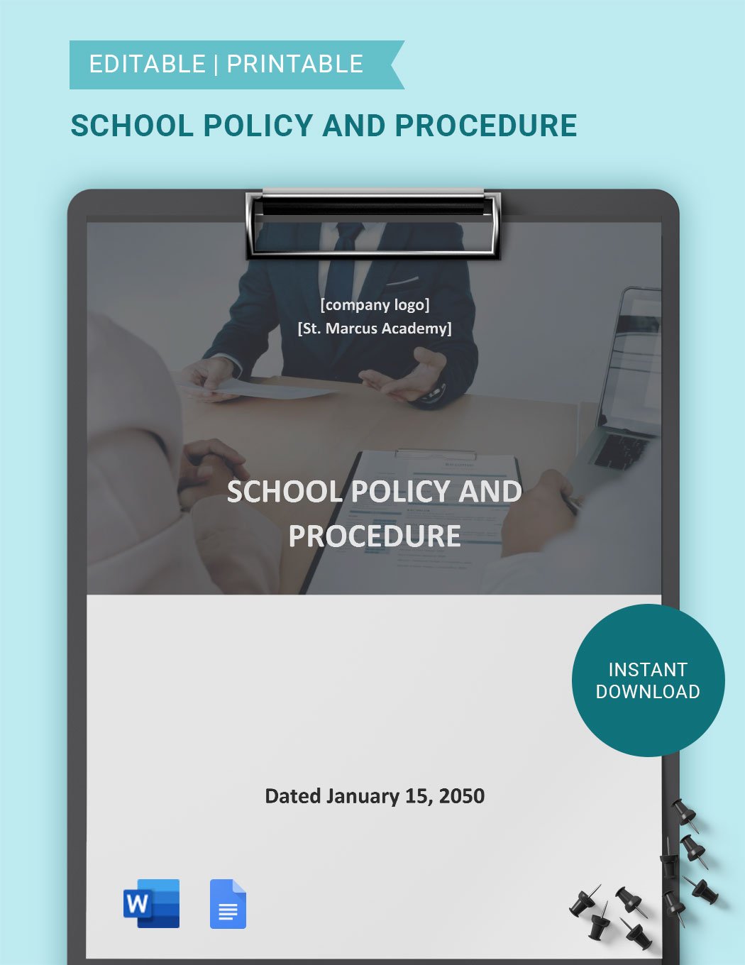 School Policy And Procedure Template 