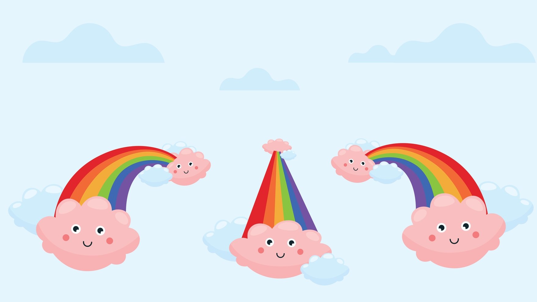 Free Small Cartoon Rainbow Background