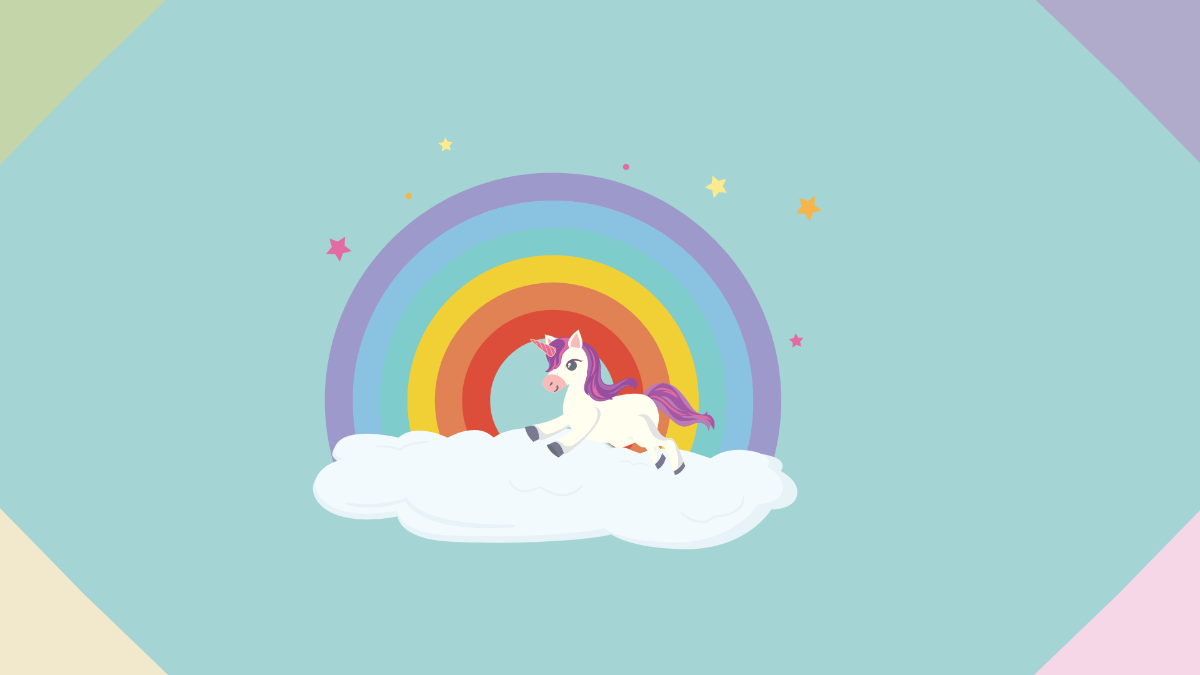 Unicorn Rainbow Background Template