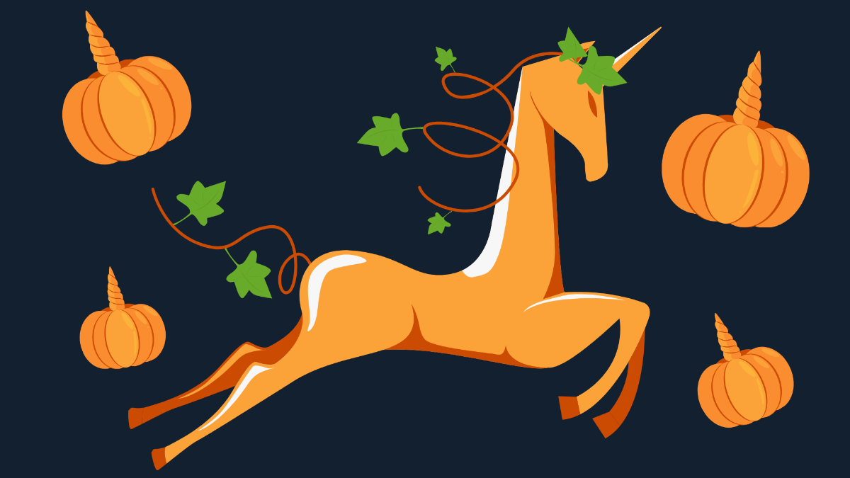 Free Pumpkin Unicorn Background Template