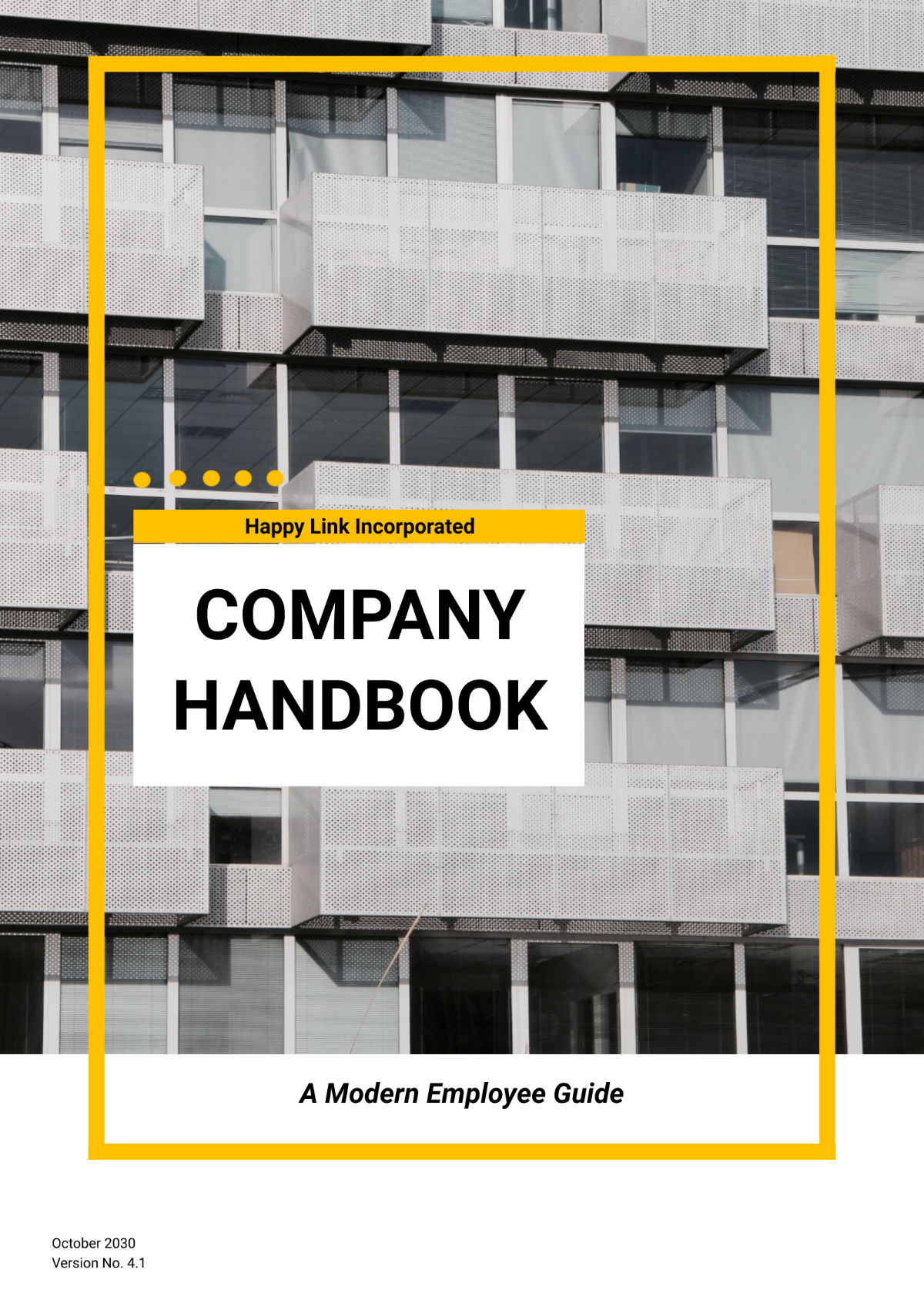 Modern Employee Handbook Template