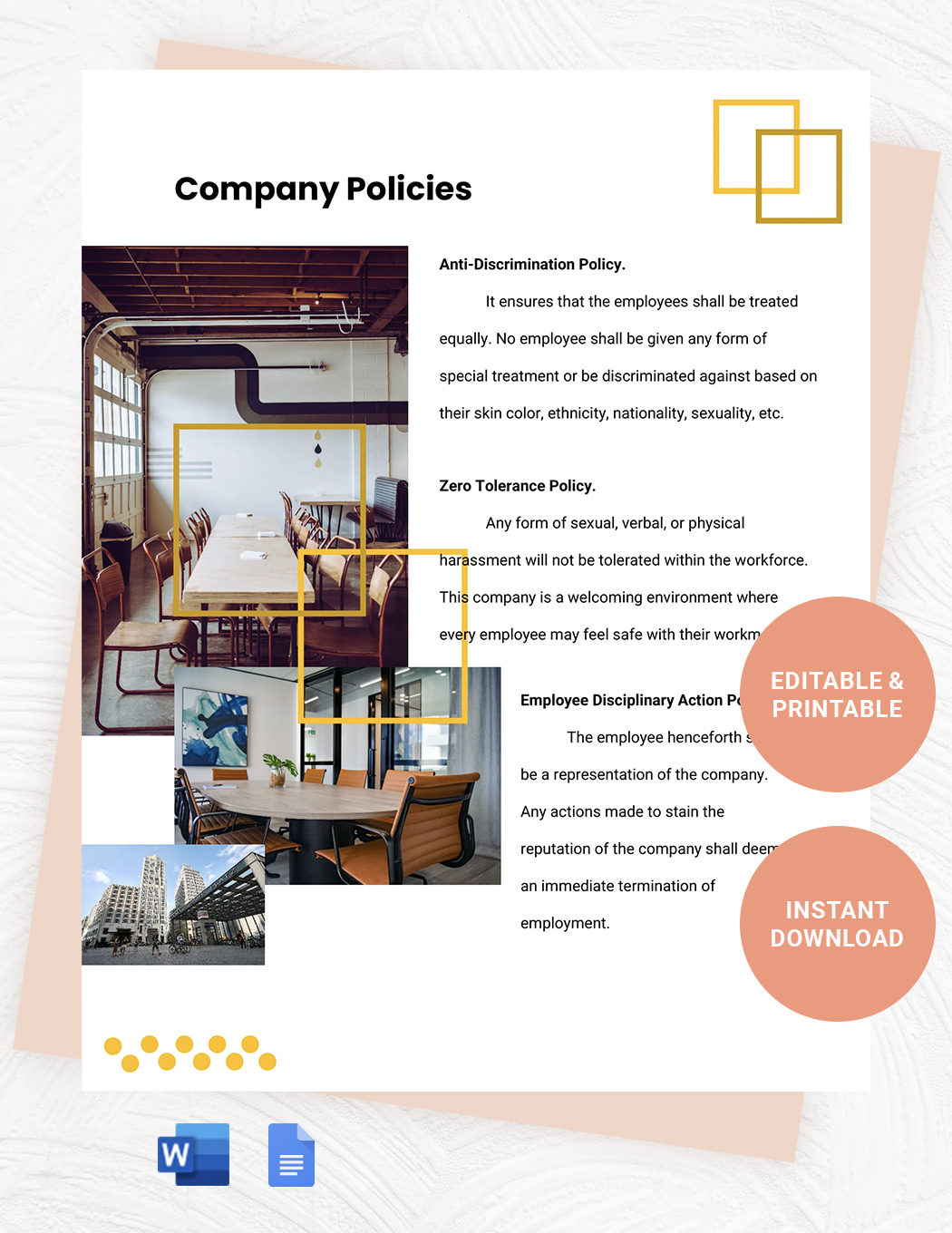 Free Modern Employee Handbook Template to Edit Online