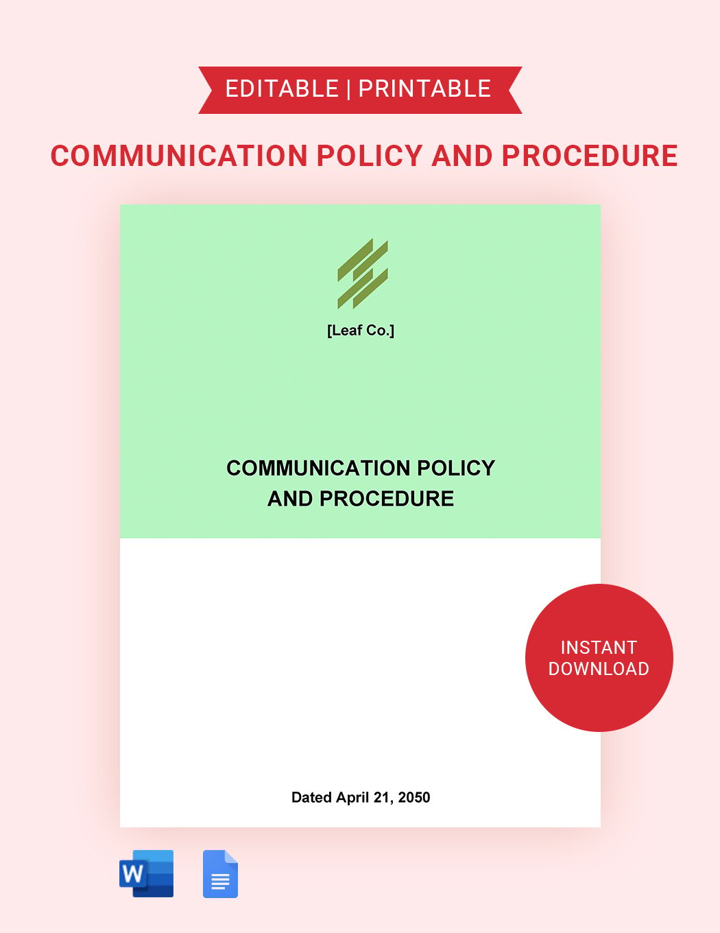 Communication Policies And Procedures in Word, Google Docs