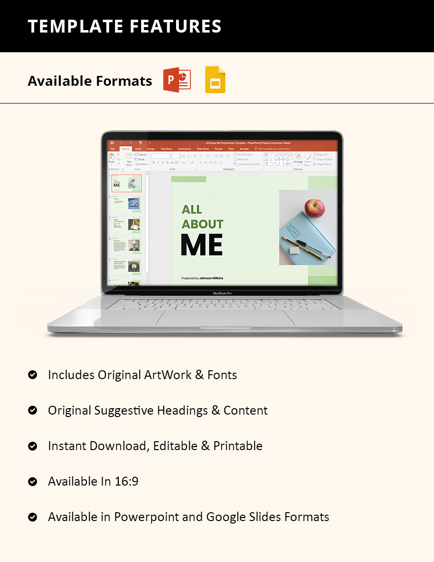Free All About Me Presentation Template to Edit Online