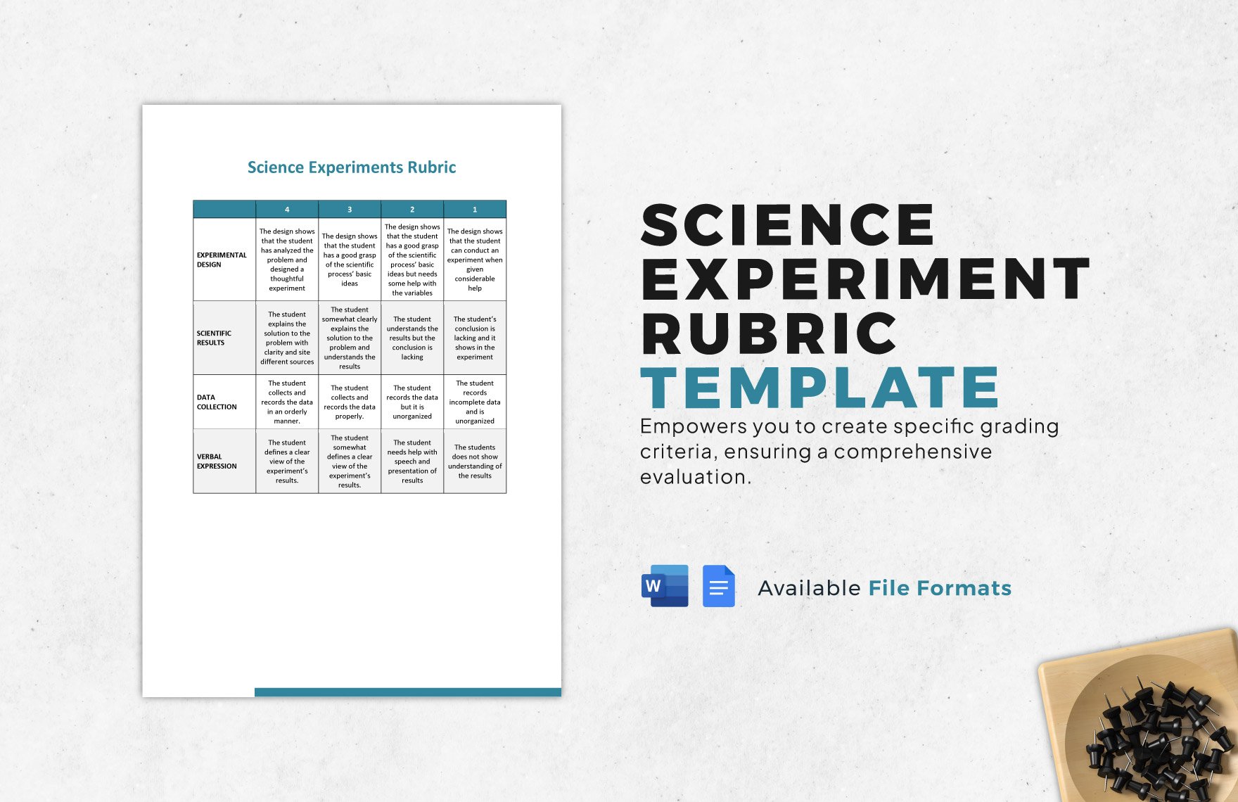Science Experiment Rubric Template in Word, Google Docs