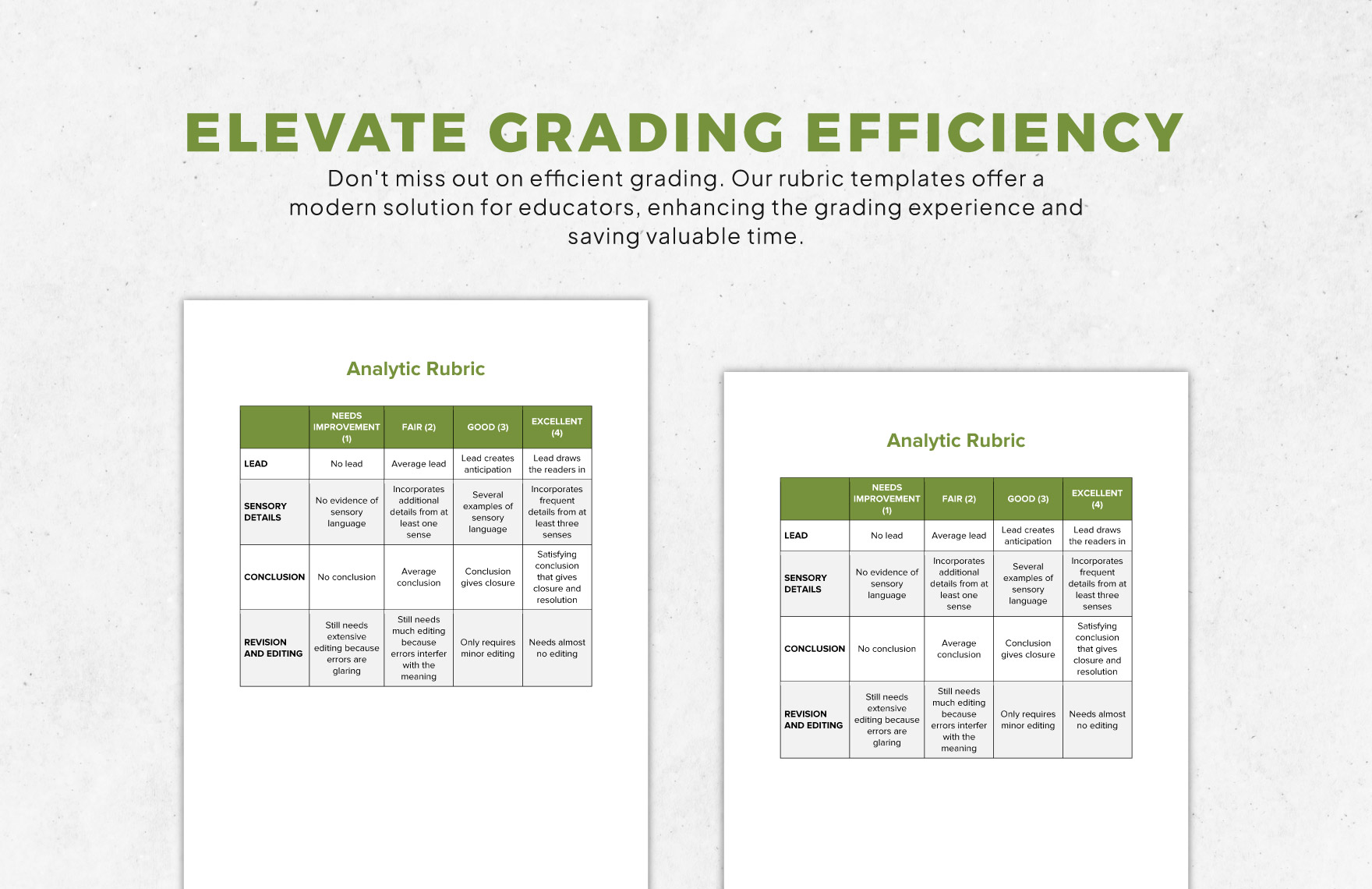 Analytic Rubric Template