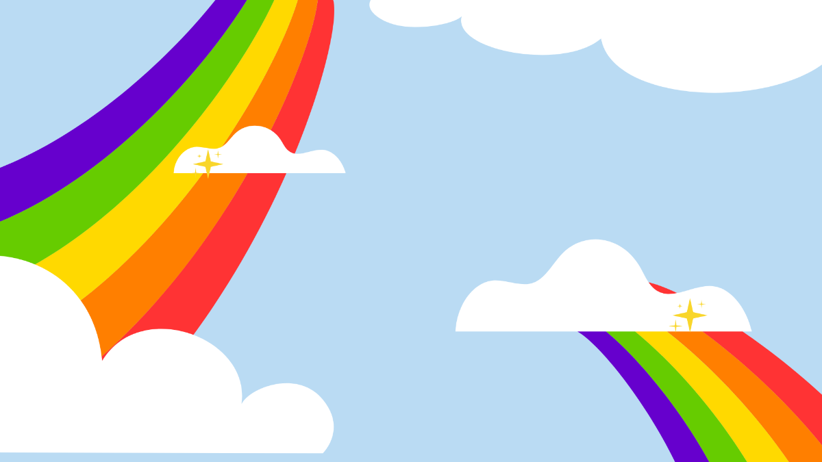 Cloud And Rainbow Background Template