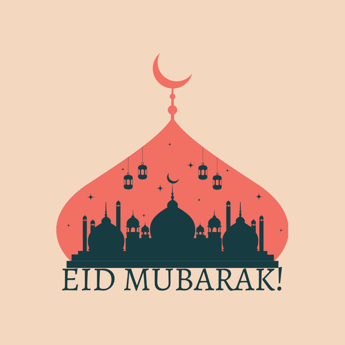 Eid Al-Fitr Celebration Clipart Template