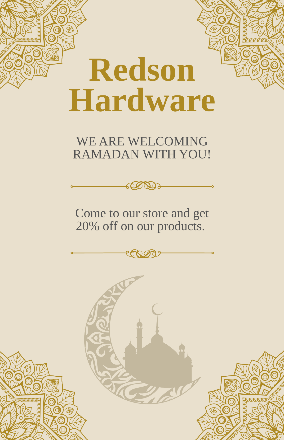 Free Welcome Ramadan Poster Template