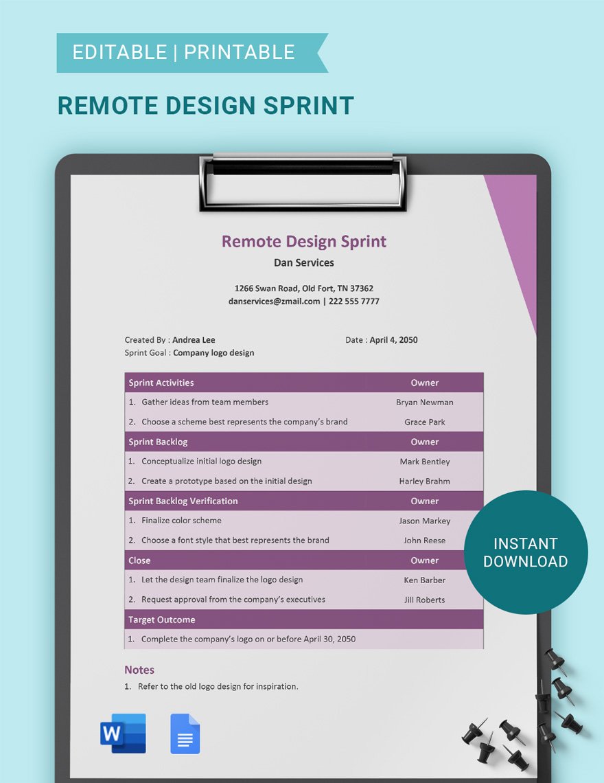 Remote Design Sprint Template