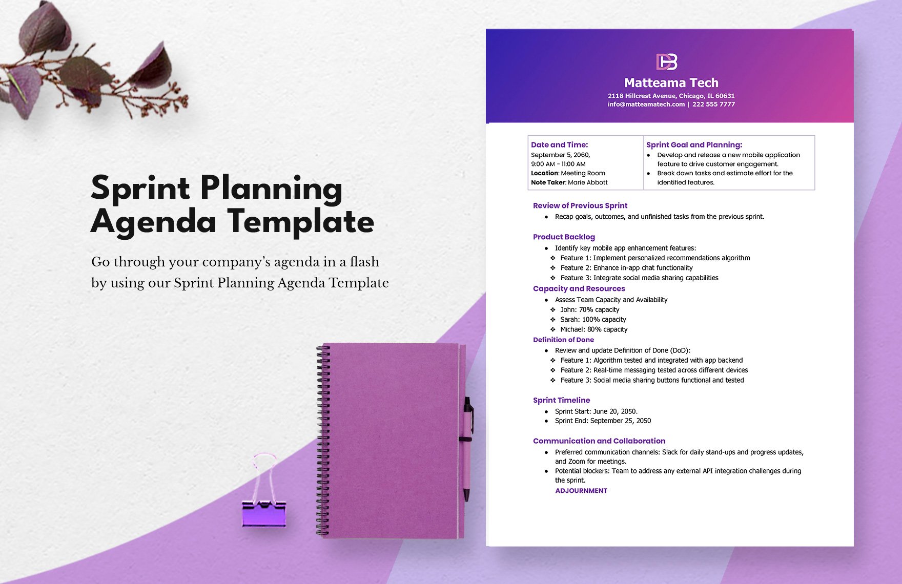 Sprint Planning Agenda Template