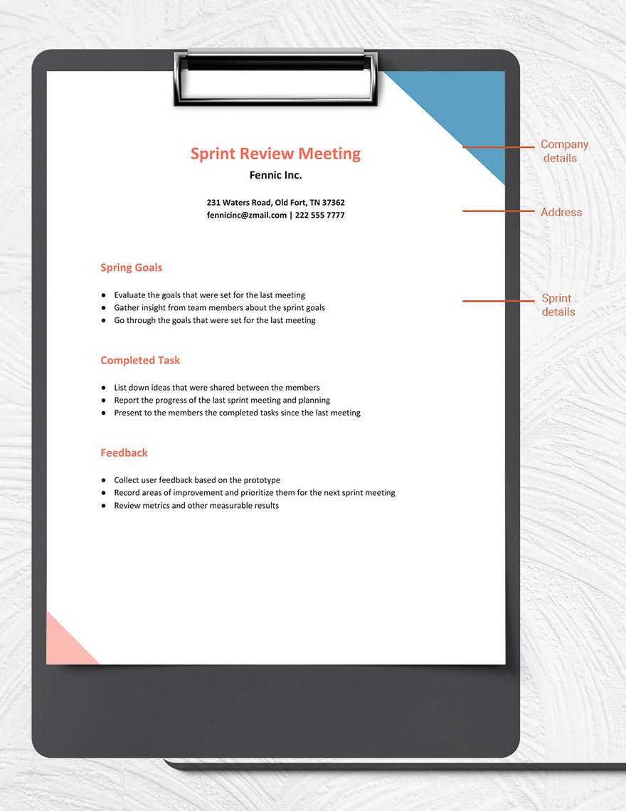 Sprint Review Meeting Template