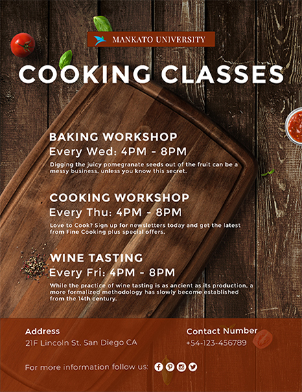 cooking classes flyer template