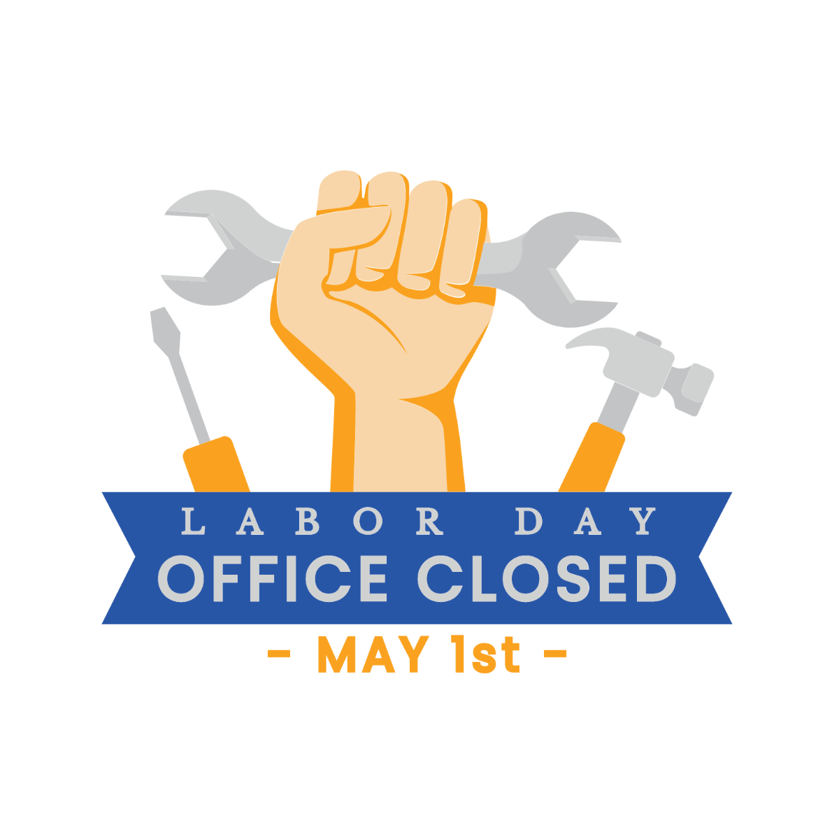 Free Office Closed Labor Day Clipart Template