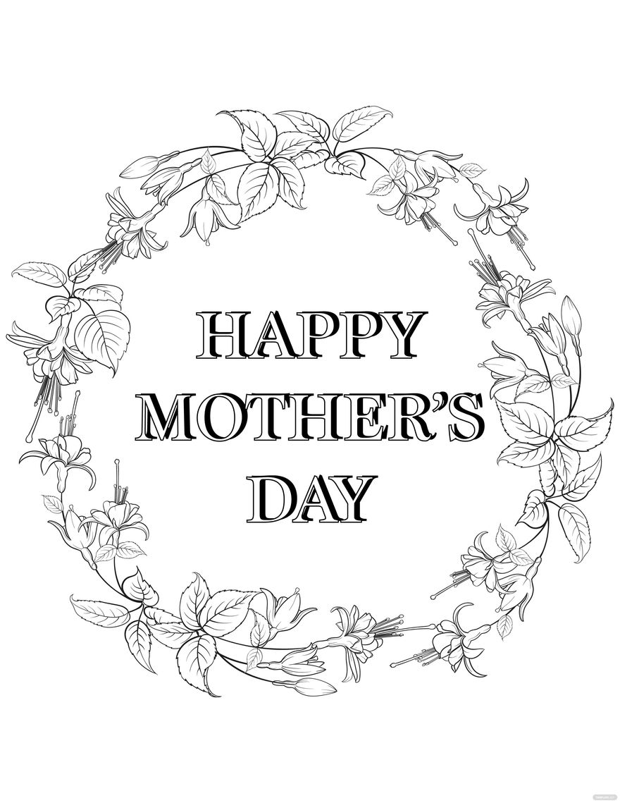 Happpy Mother's Day Coloring Page