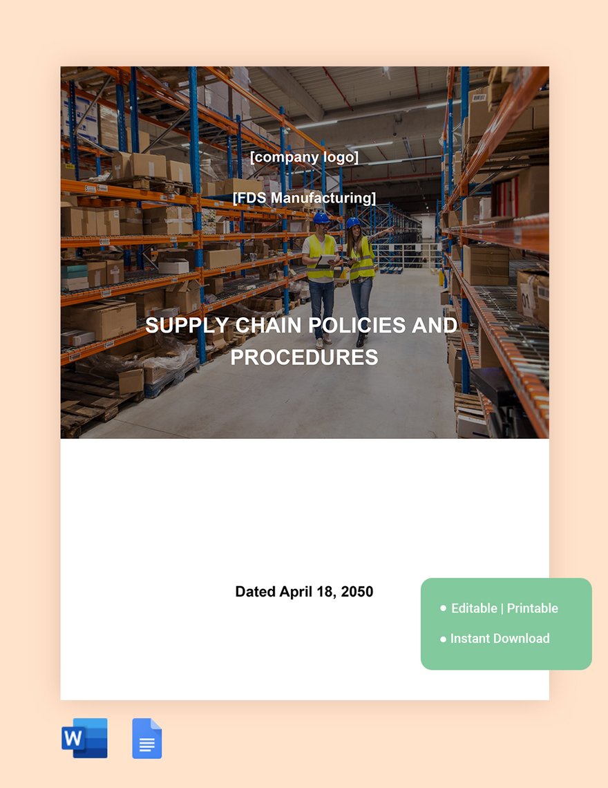 Supply Chain Policies And Procedures Manual in Word, Google Docs