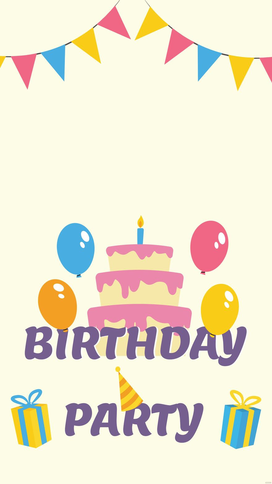 Happy Birthday Party Mobile Background Template
