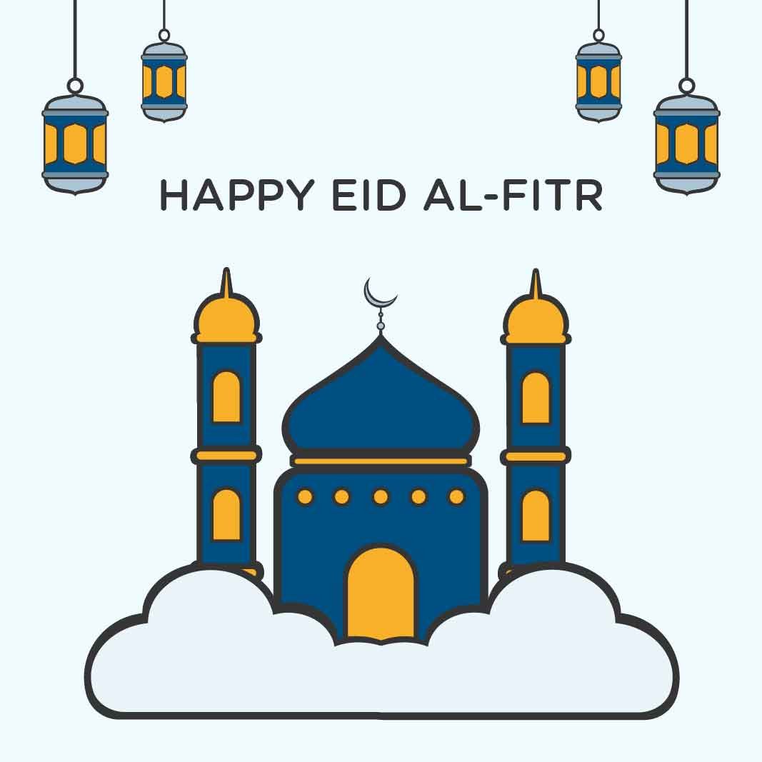 Cartoon Eid Al-Fitr Template