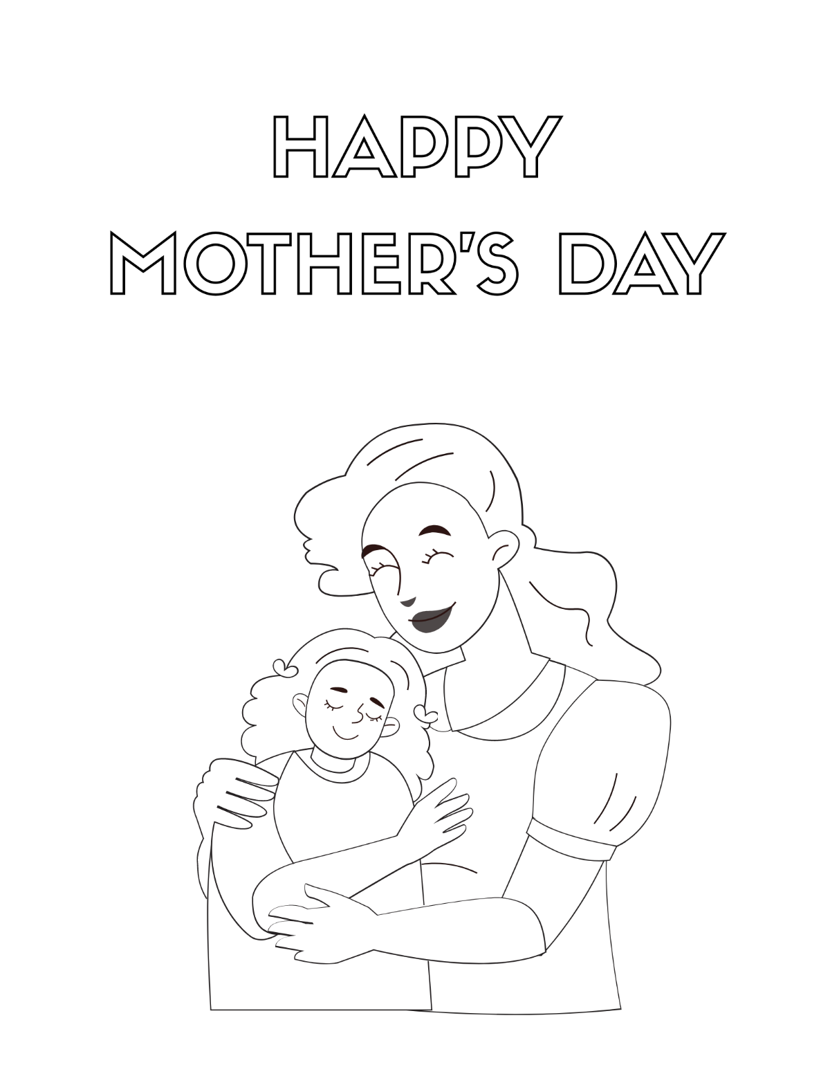 Mother's Day Coloring Page Template