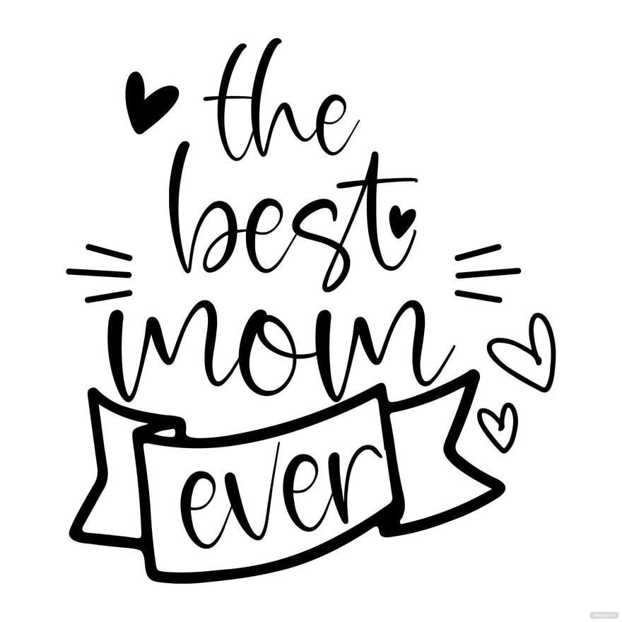 Mother's Day Clipart Black And White in Illustrator, EPS, SVG, JPG, PNG