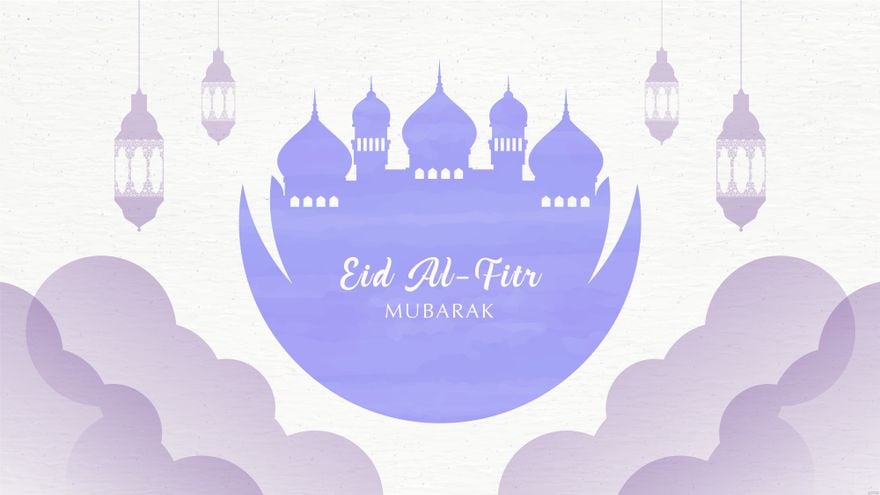 Free Watercolor Eid Al-fitr Background in Illustrator, EPS, SVG, JPG, PNG