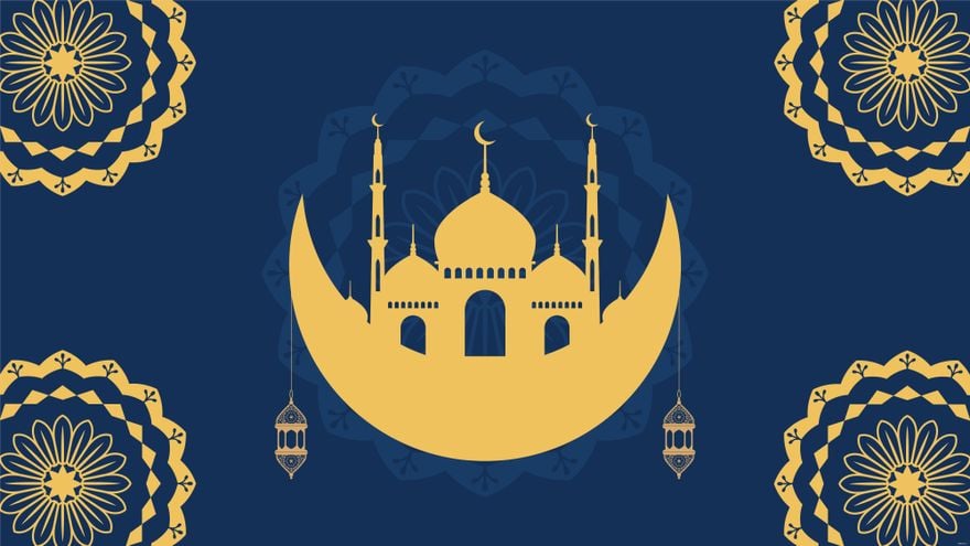 Golden Eid Al-Fitr Background Template