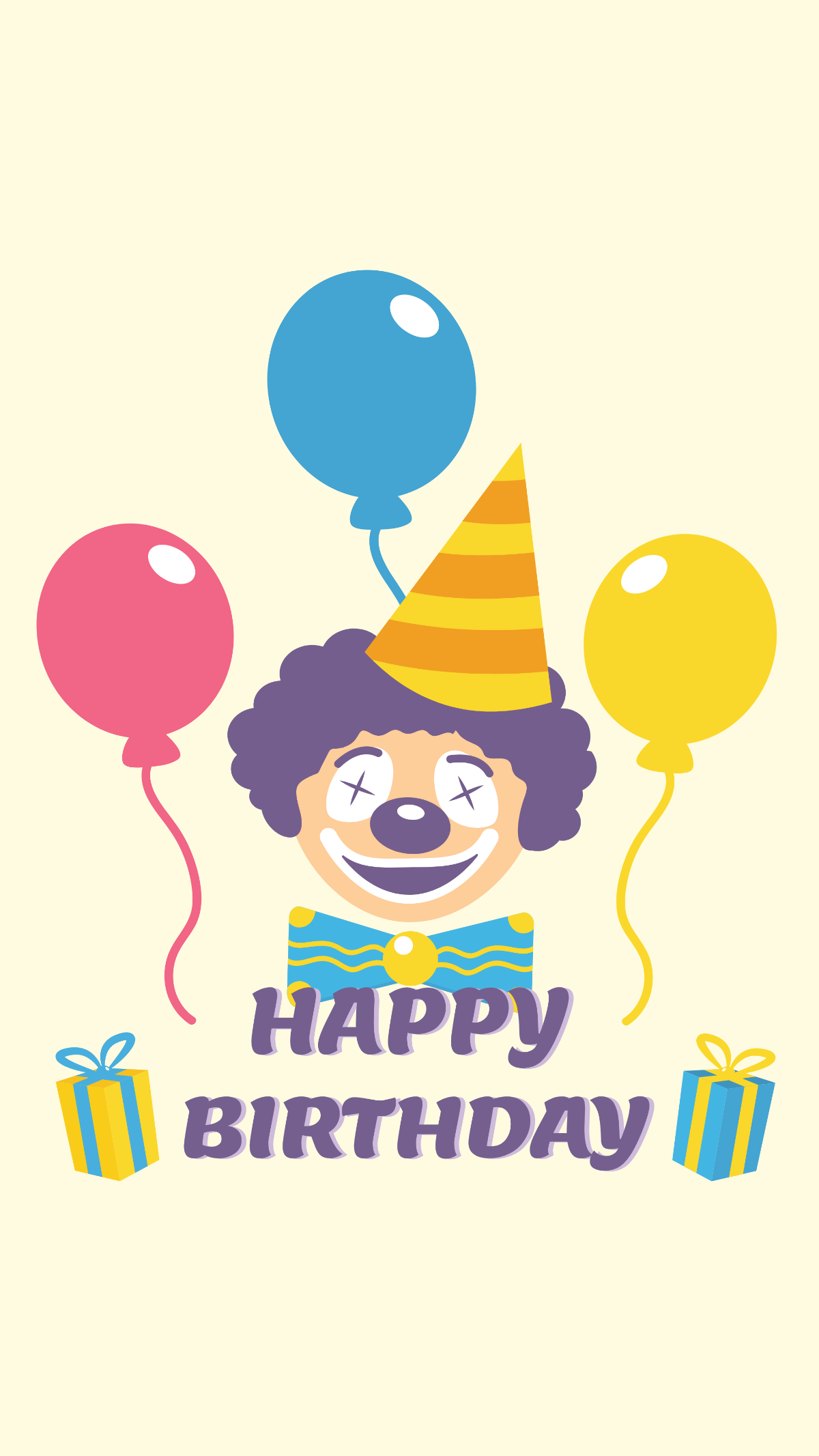 Funny Happy Birthday Mobile Background Template