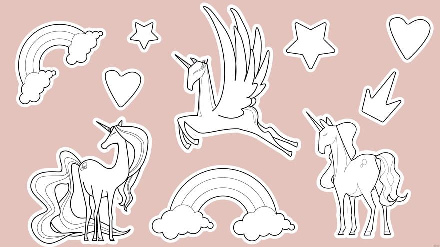 Free Unicorn Doodles Background
