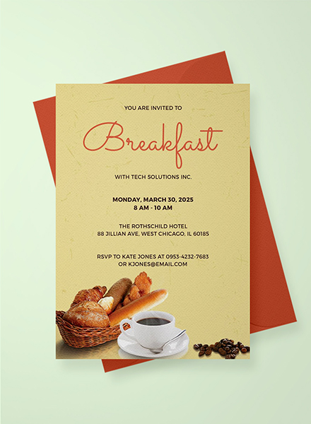 journal business template 344 Free Template: Breakfast Download Invitation Team