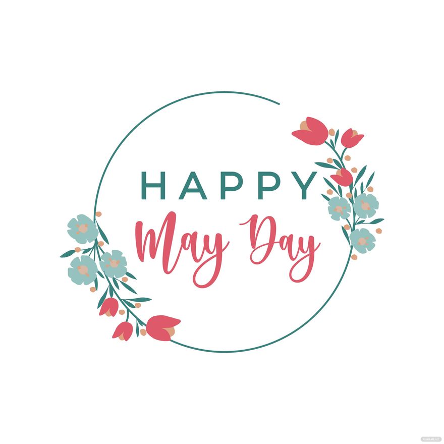 Free Floral May Day Clipart EPS Illustrator JPG PNG SVG 