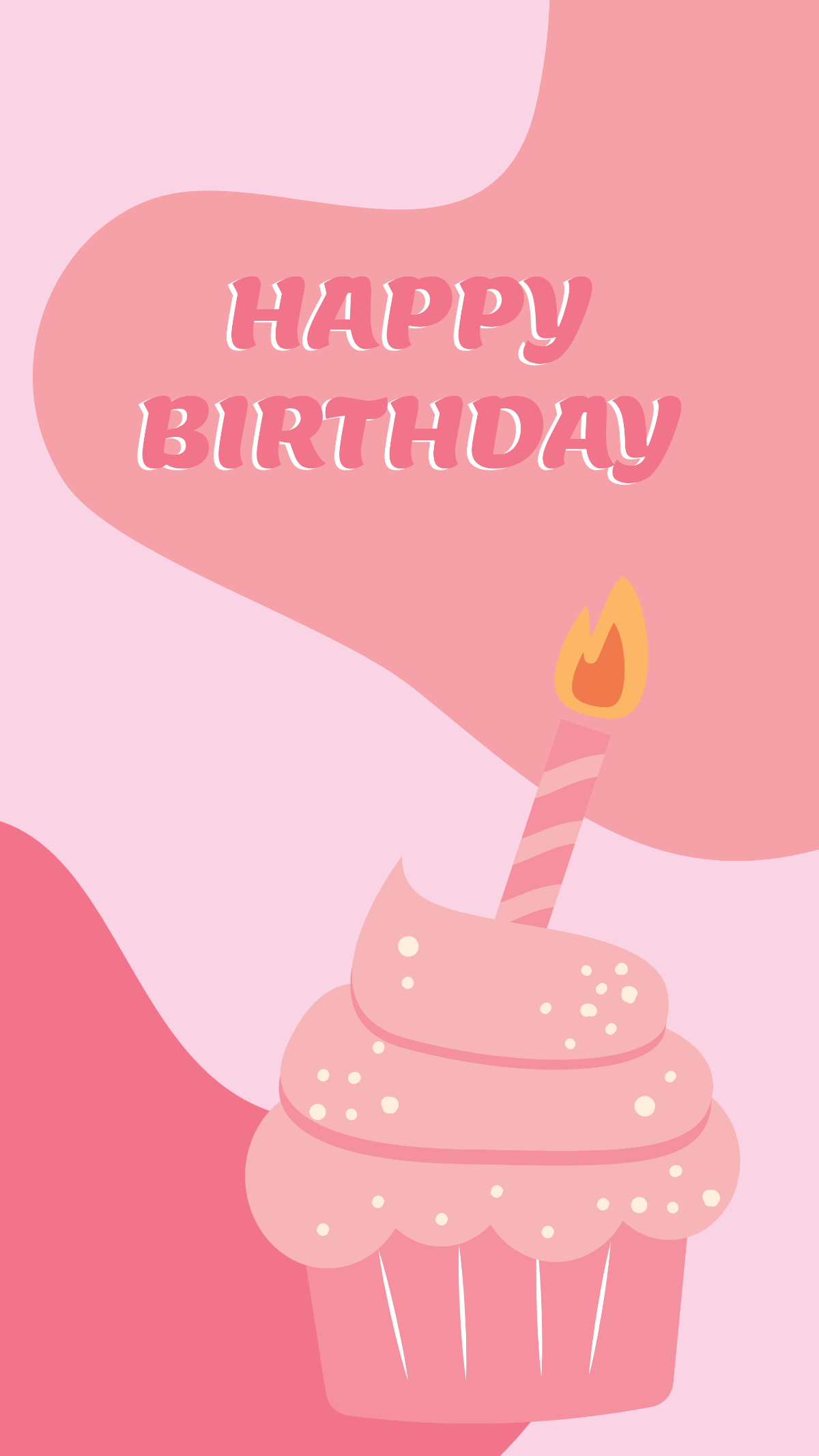Happy Birthday Cupcake Mobile Background Template