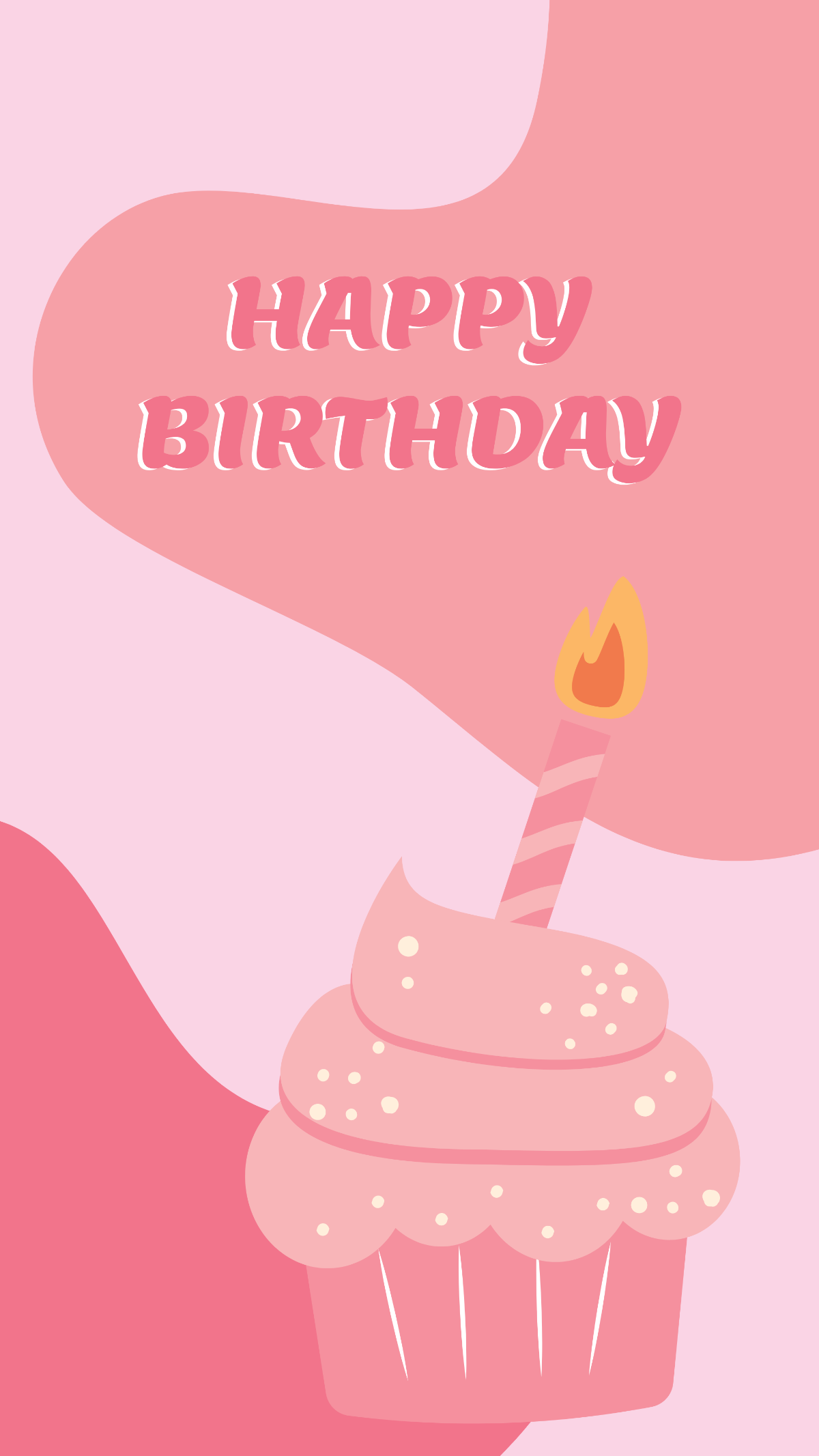 Free Happy Birthday Cupcake Mobile Background Template