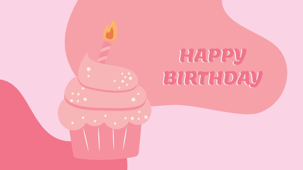 Happy Birthday Cupcake Background Template