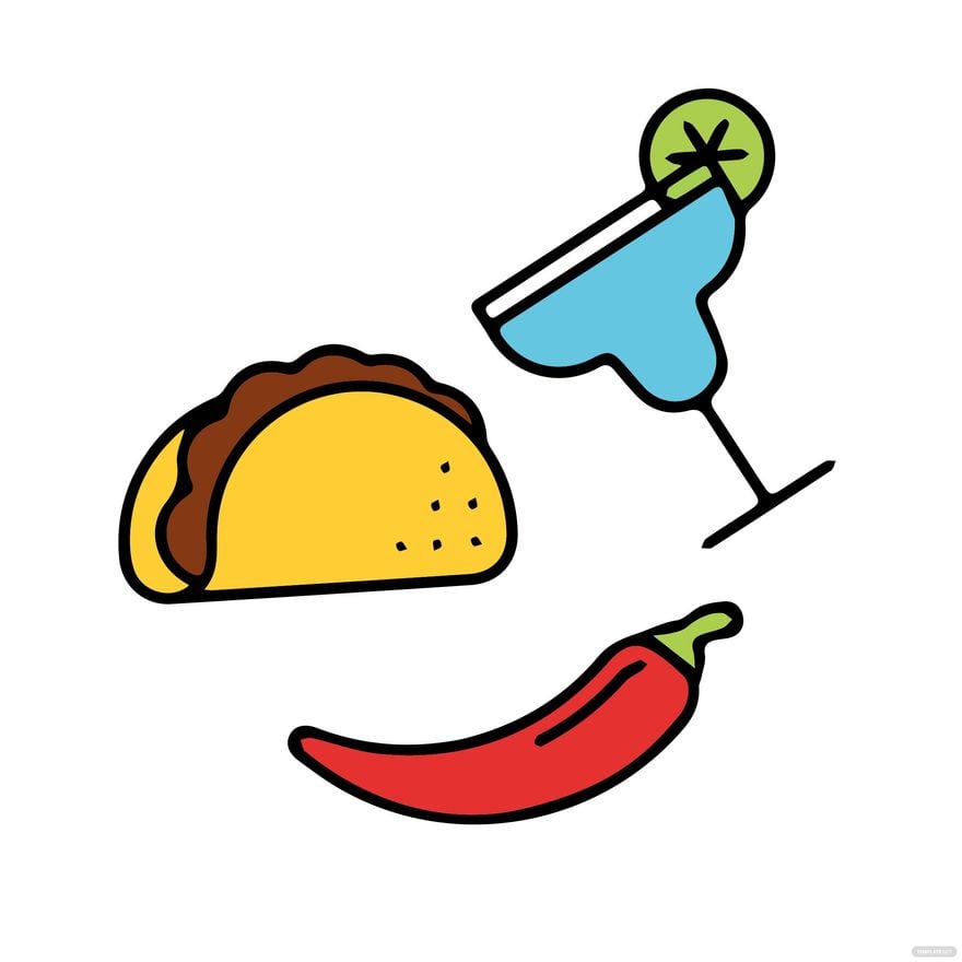 Cinco De Mayo Food Clipart in Illustrator, EPS, SVG, JPG, PNG