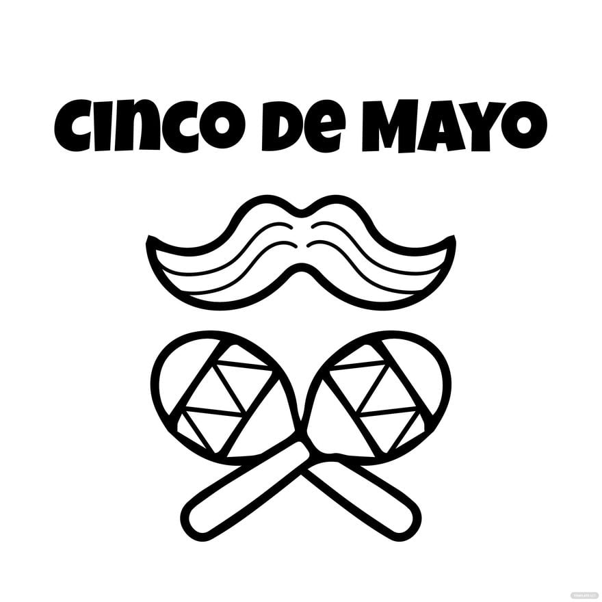 Free Black And White Cinco De Mayo Clipart in Illustrator, EPS, SVG, JPG, PNG