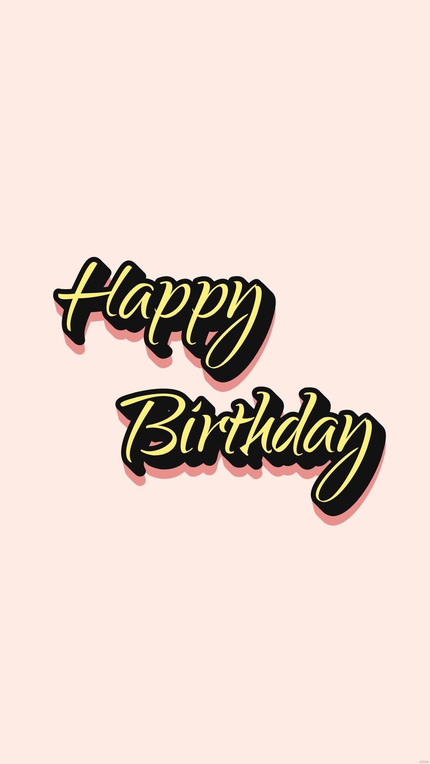 Free Happy Birthday Typography Mobile Background