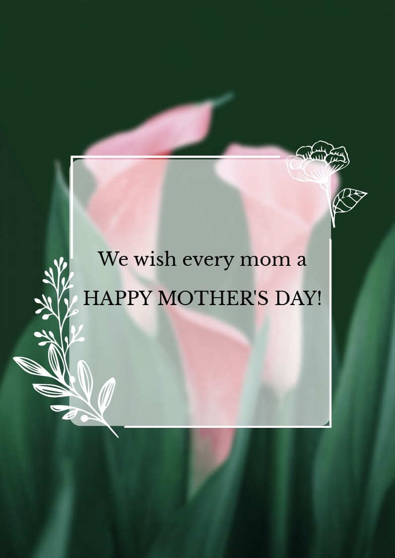 Happy Mother's Day Wishes For All Moms Template