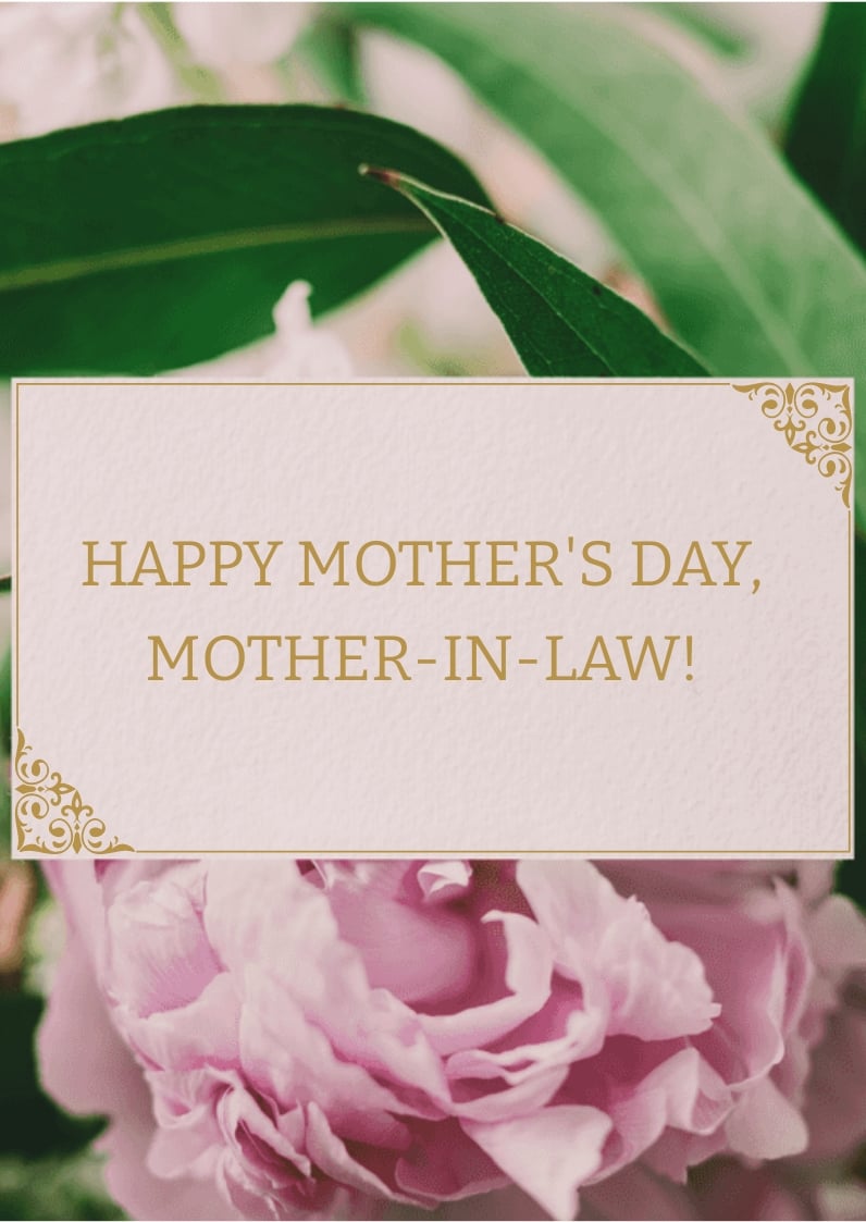 Free Happy Mother's Day Mother In Law Template