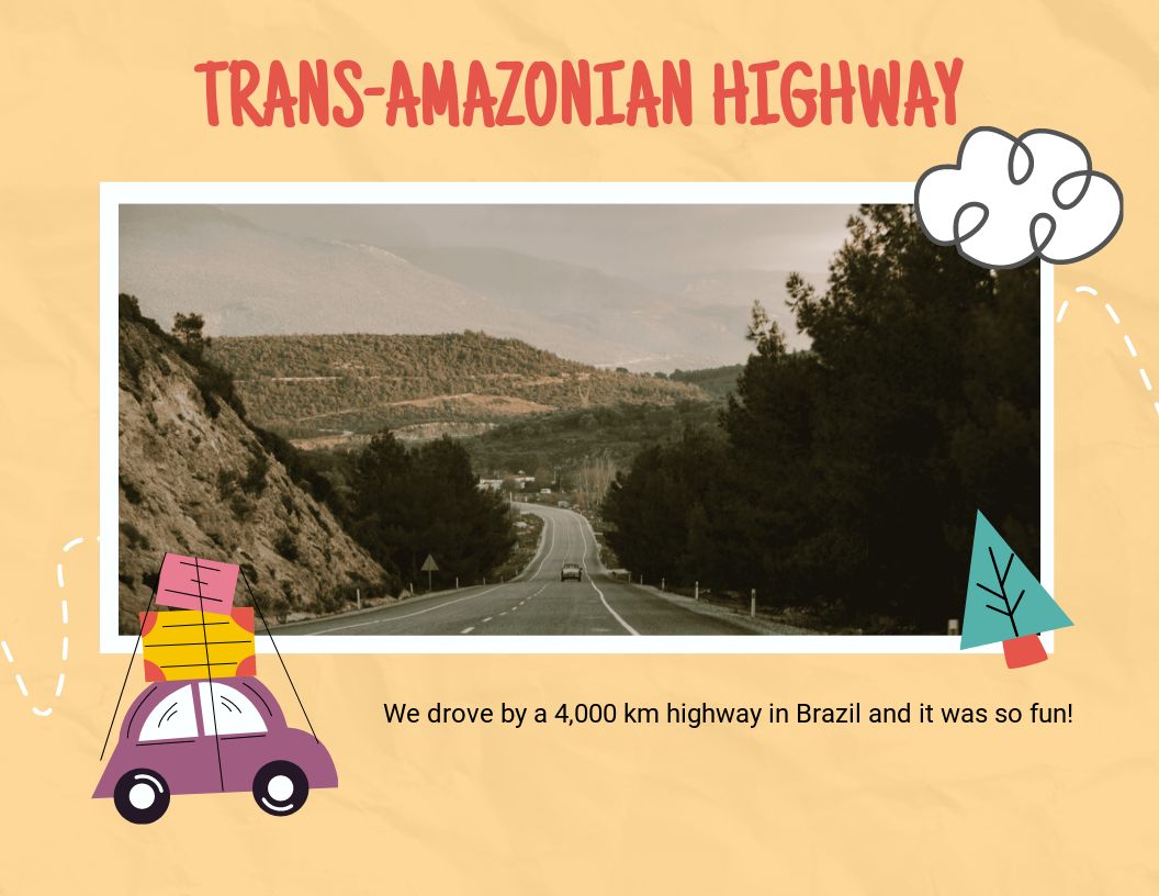 Free Roadtrip Scrapbook Template to Edit Online