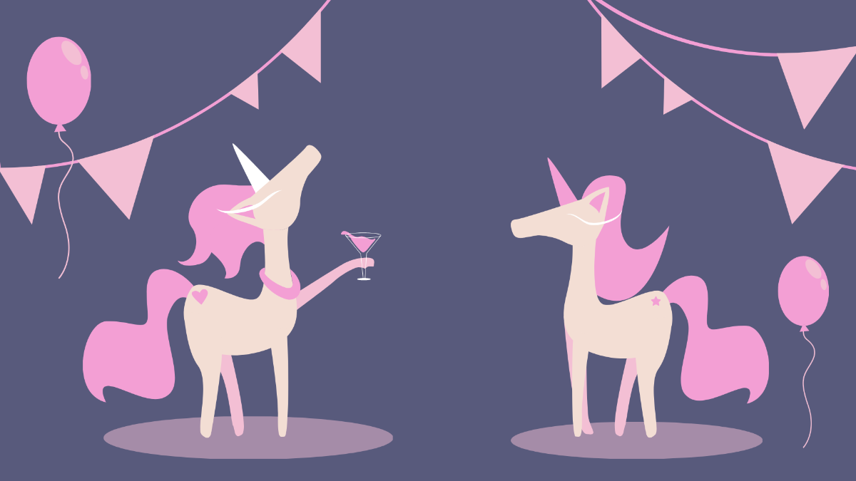 Unicorn Party Background Template
