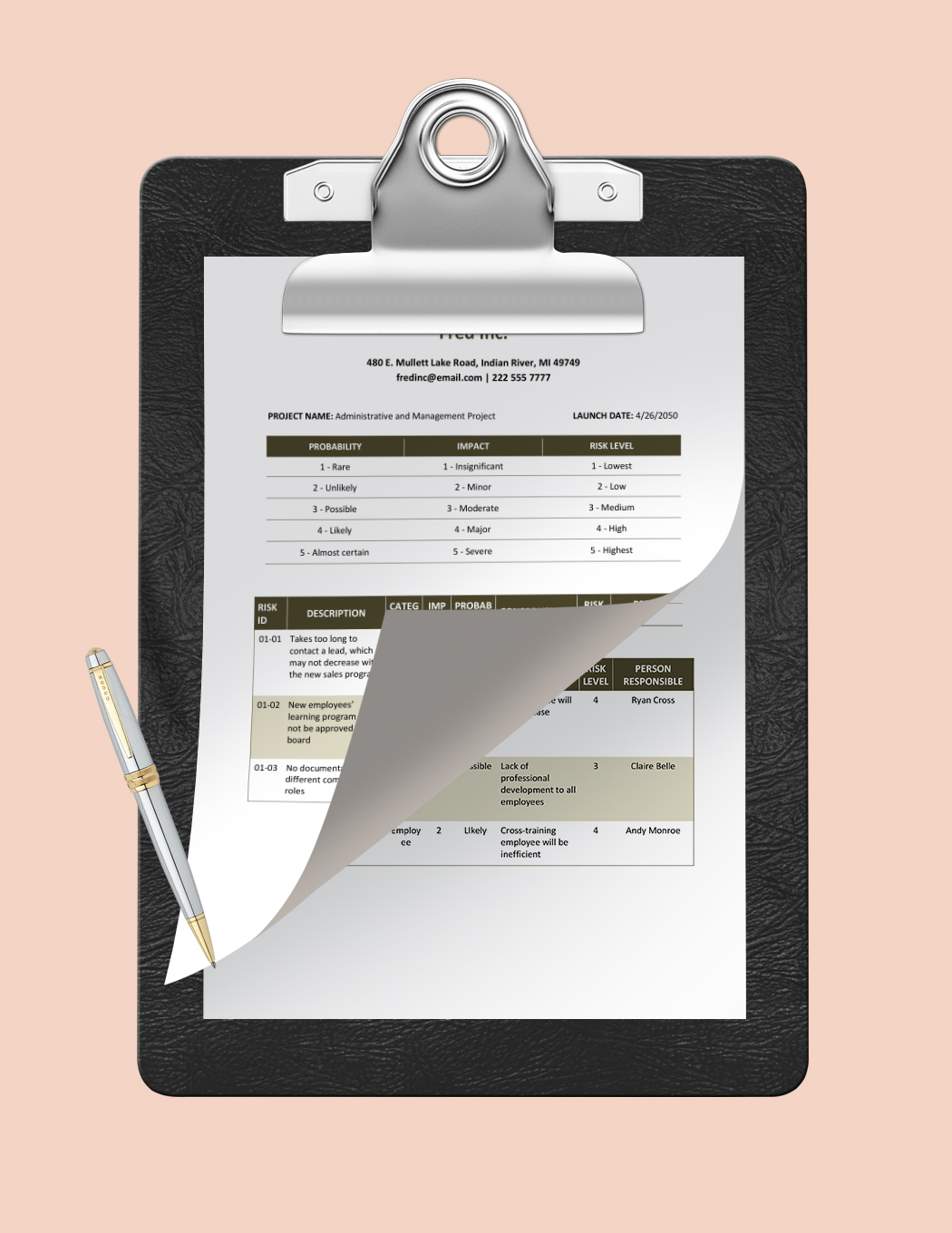 Project Risk Register Template