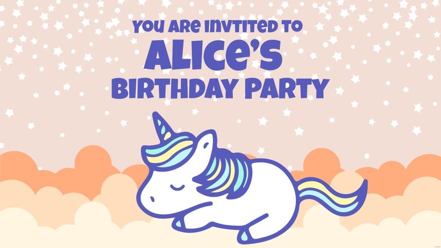 Free Unicorn Birthday Invitation Background