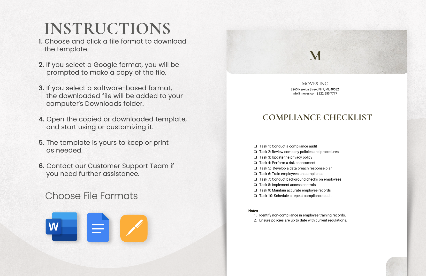 Compliance Checklist Template - Download in Word, Google Docs ...