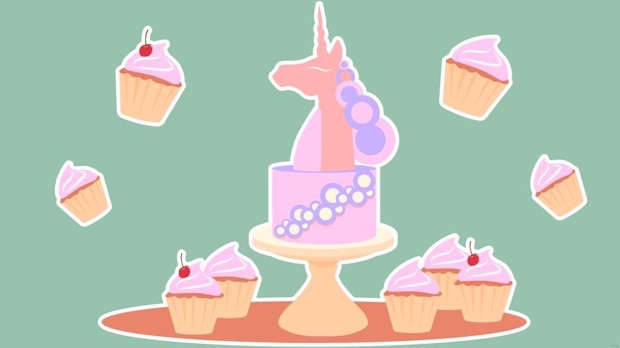 Free Unicorn Cake Background