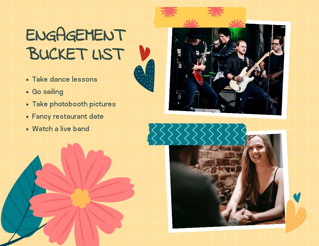 Free Engagement Scrapbook Template to Edit Online