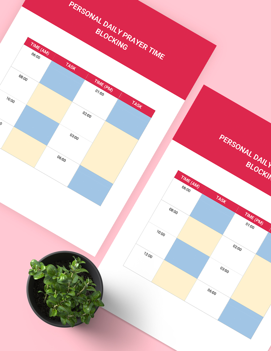 Time Blocking Planner Template