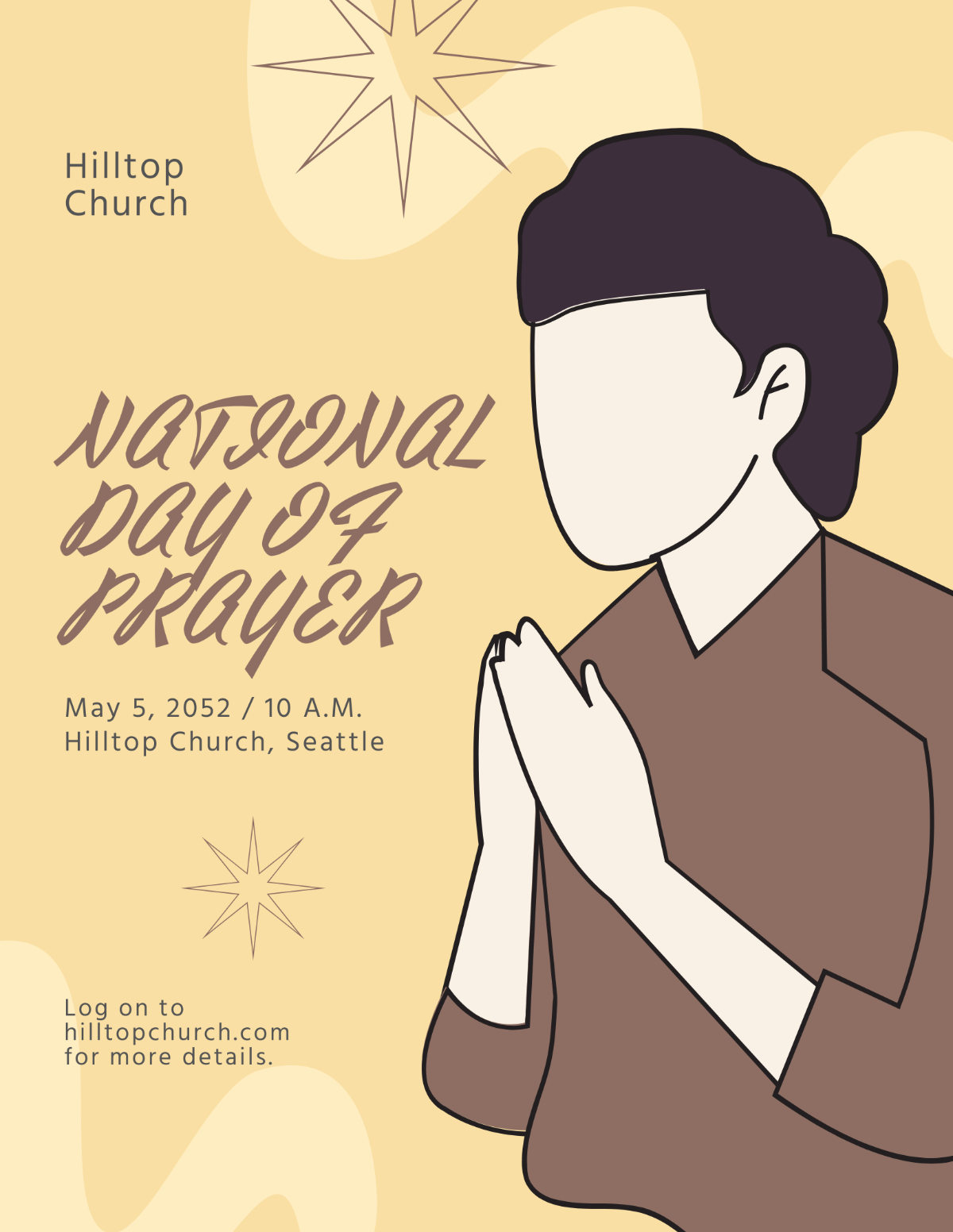 National Day Of Prayer Church Flyer Template