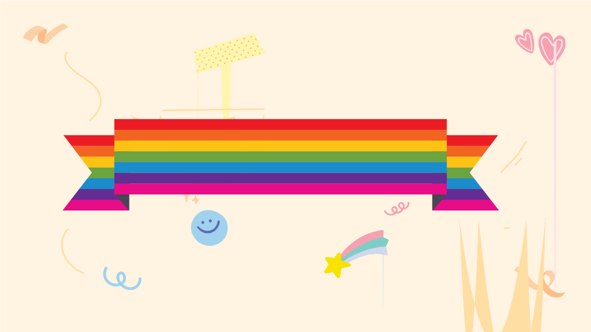 Rainbow Ribbon Background Template