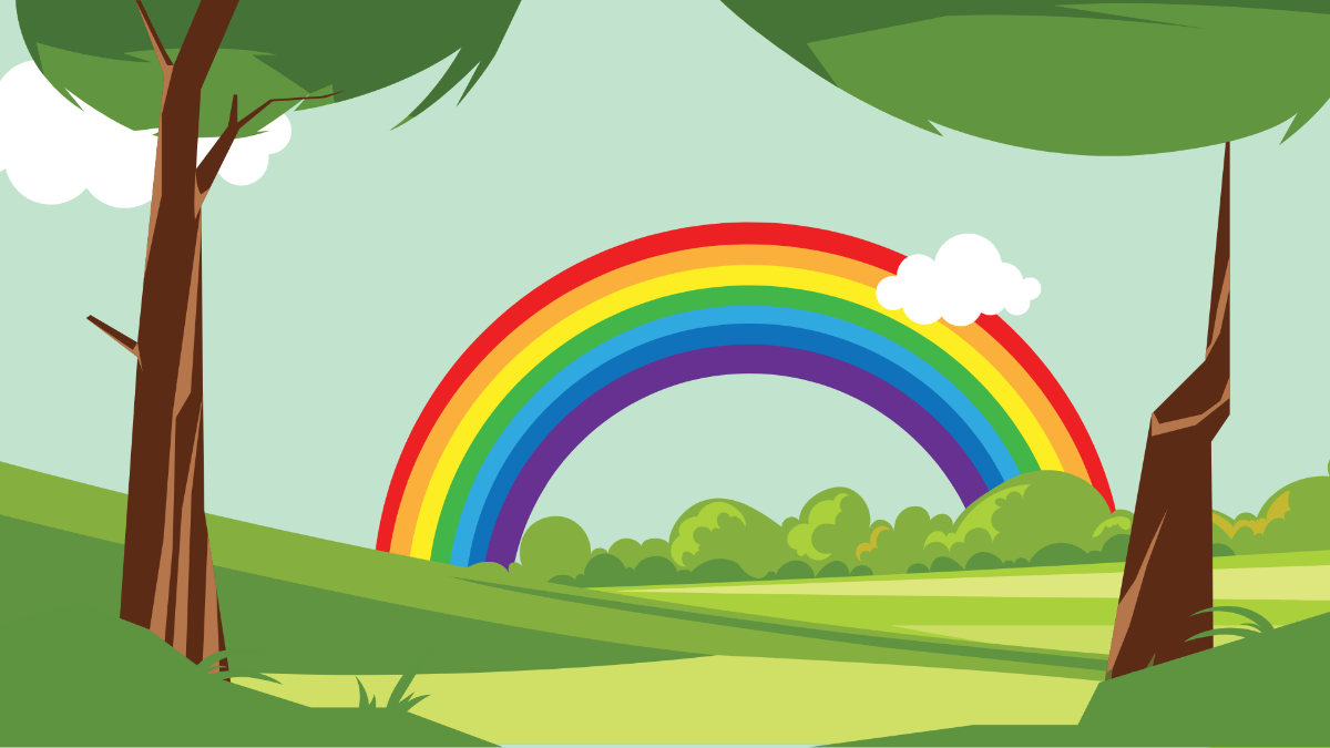 Rainbow Tree Background Template